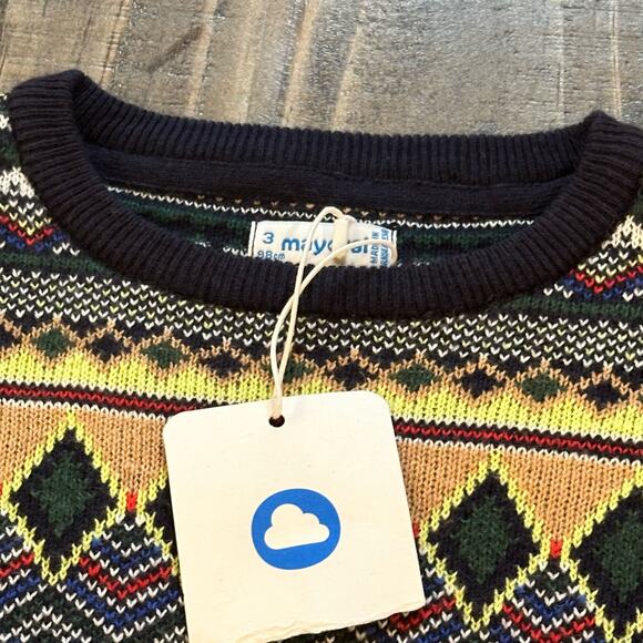 NEW Mayoral Sweater sz 3 Fair Isle Pattern knitted Sweater Boys Sweater - Picture 7 of 7
